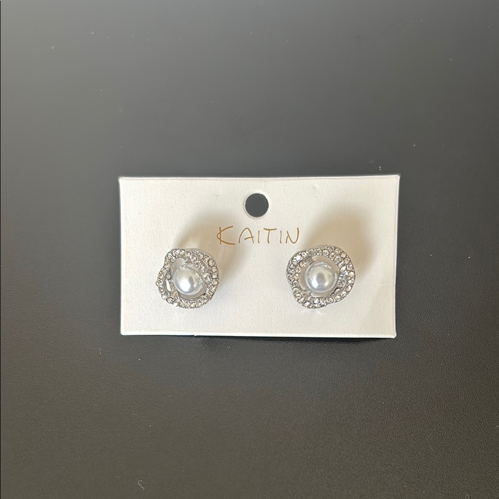 Katin Silver Pearl Stud Earrings